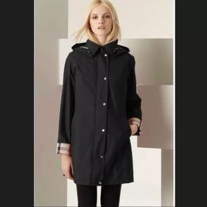 Burberry Brit Bowpark Winter/Rain Coat size 10 removable hood!